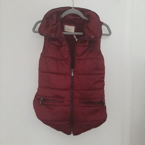 Roosevelt Puffer Vest Maroon zip up small - Picture 1 of 10